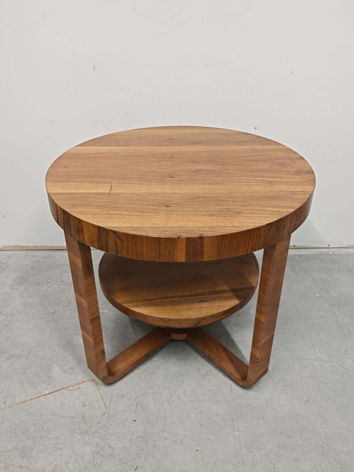 Art Deco 2 Tier Occasional Table In Walnut, France 1930s photo furniture