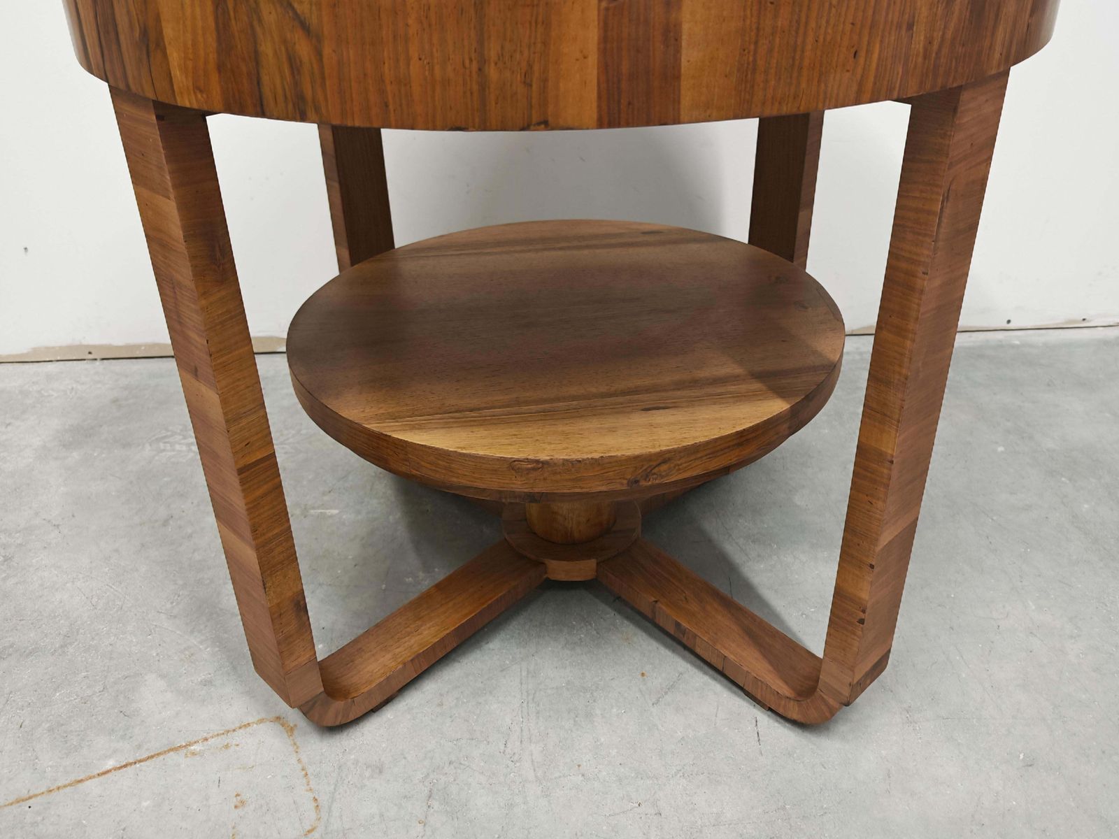 Art Deco 2 Tier Occasional Table In Walnut, France 1930s photo for sale