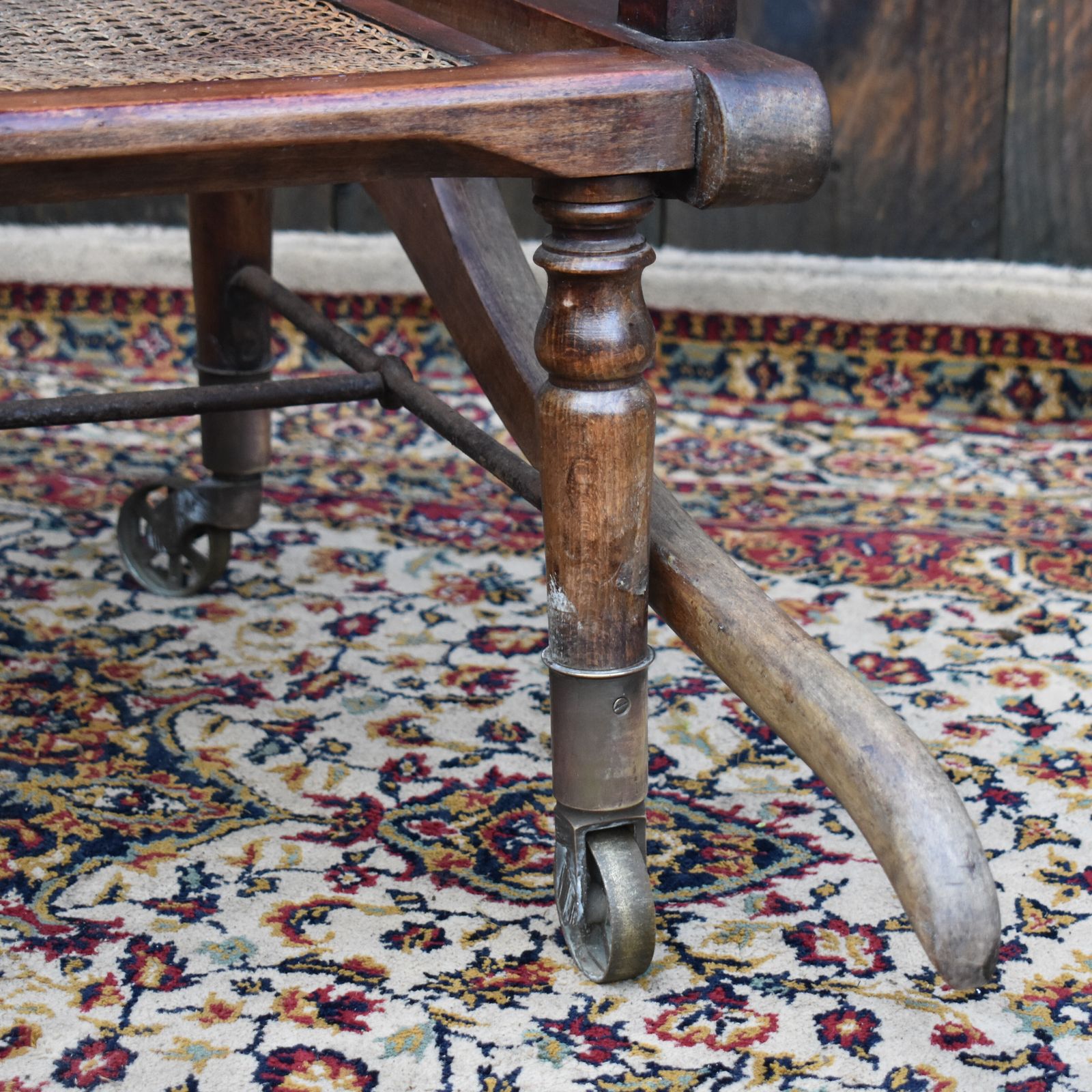 photo for sale Antique Victorian Walnut Carters Style Invaild Carry Campaign Bergère Cane Chair