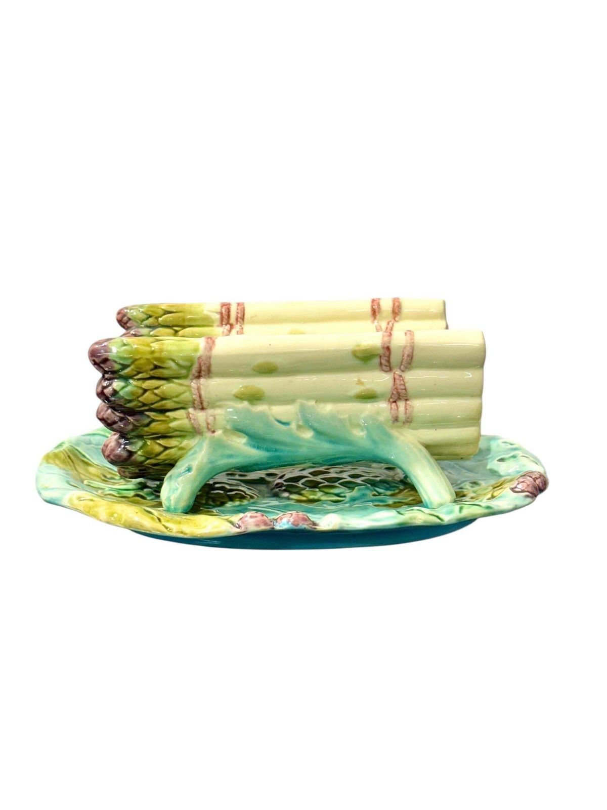 Longchamp Majolica Asparagus Server With Drip Plate, Late 19th Century photo 1016.0