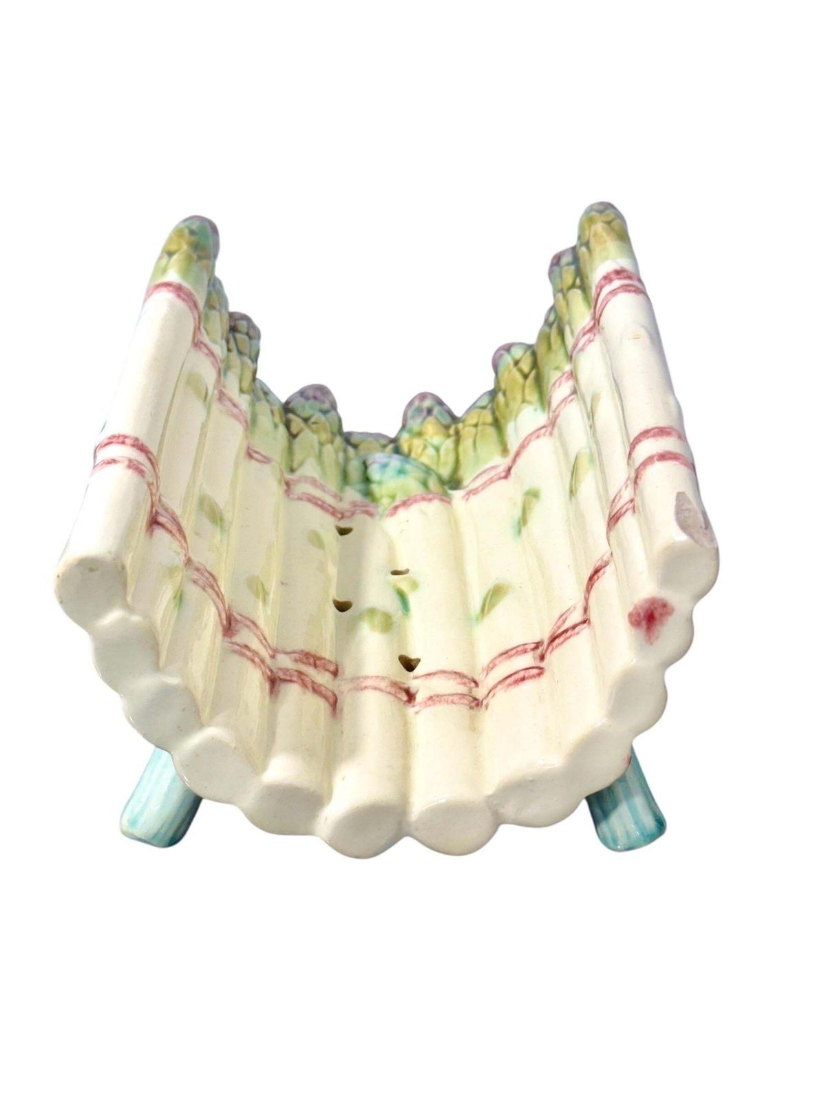 photo for sale Longchamp Majolica Asparagus Server With Drip Plate, Late 19th Century
