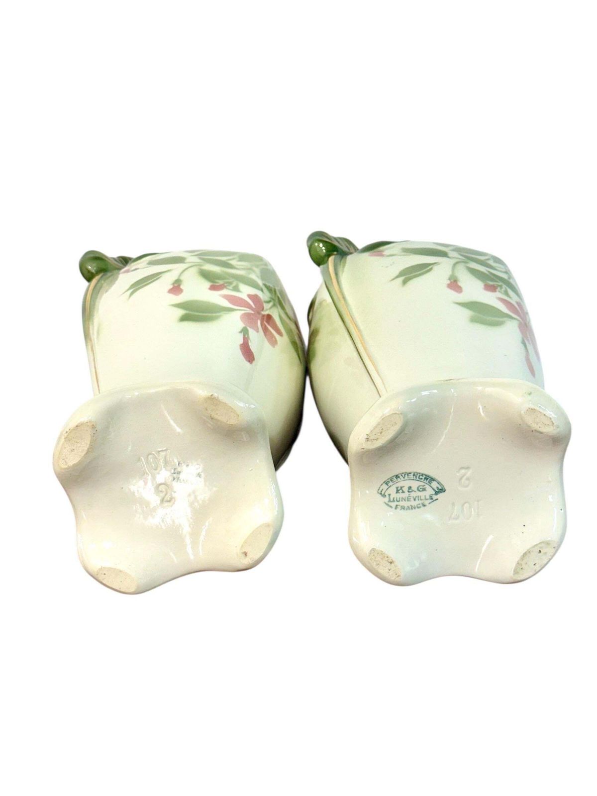 Home Decor Floral Ceramic Garniture “Pervenche” By K&G In Luneville photo