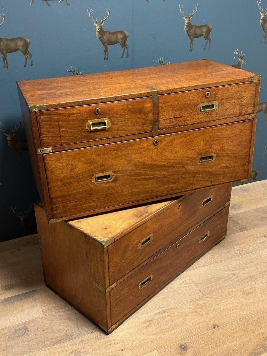 Military Campaign Chest Of Drawers photo vintage