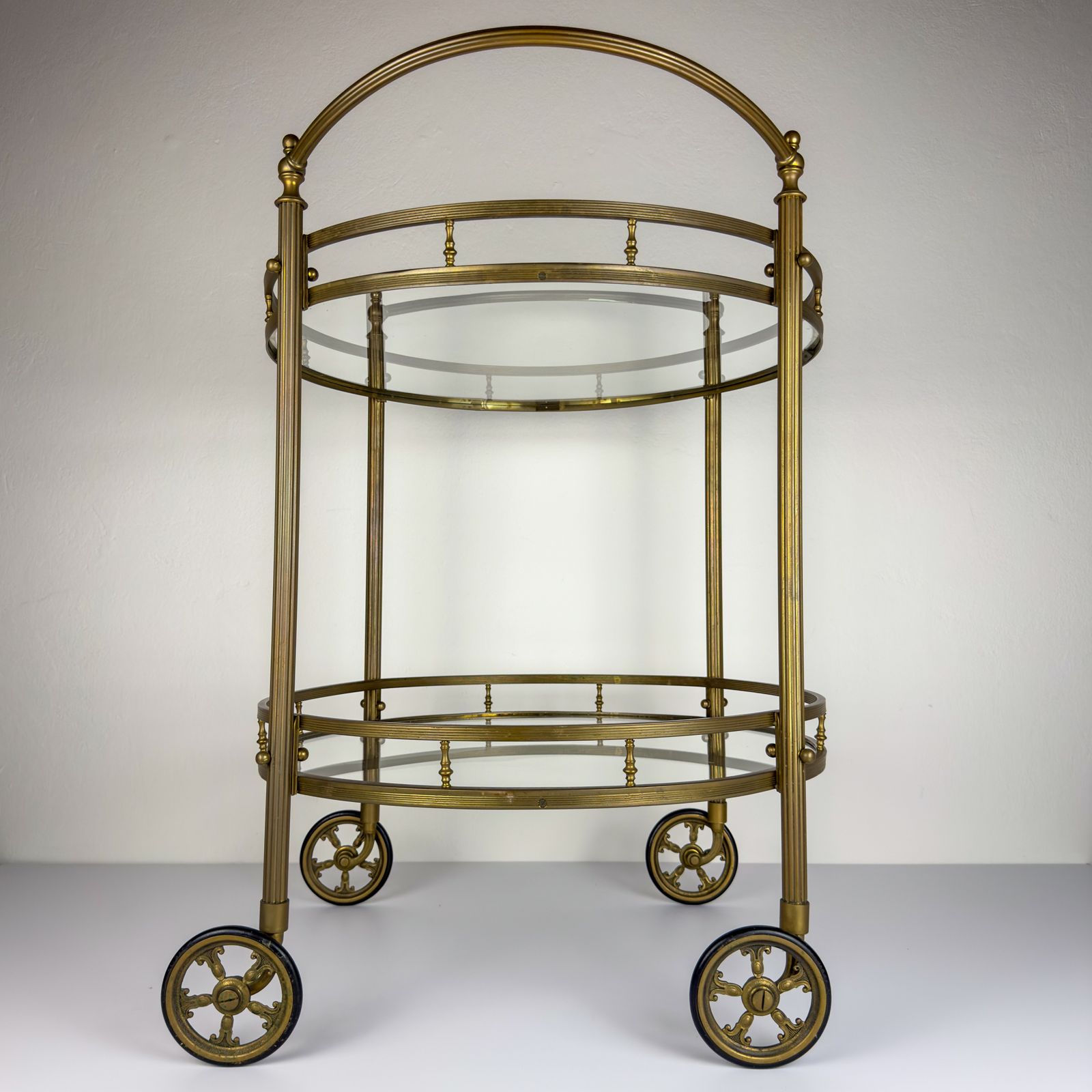 Vintage Brass Bar Cart, France 1950s photo buy