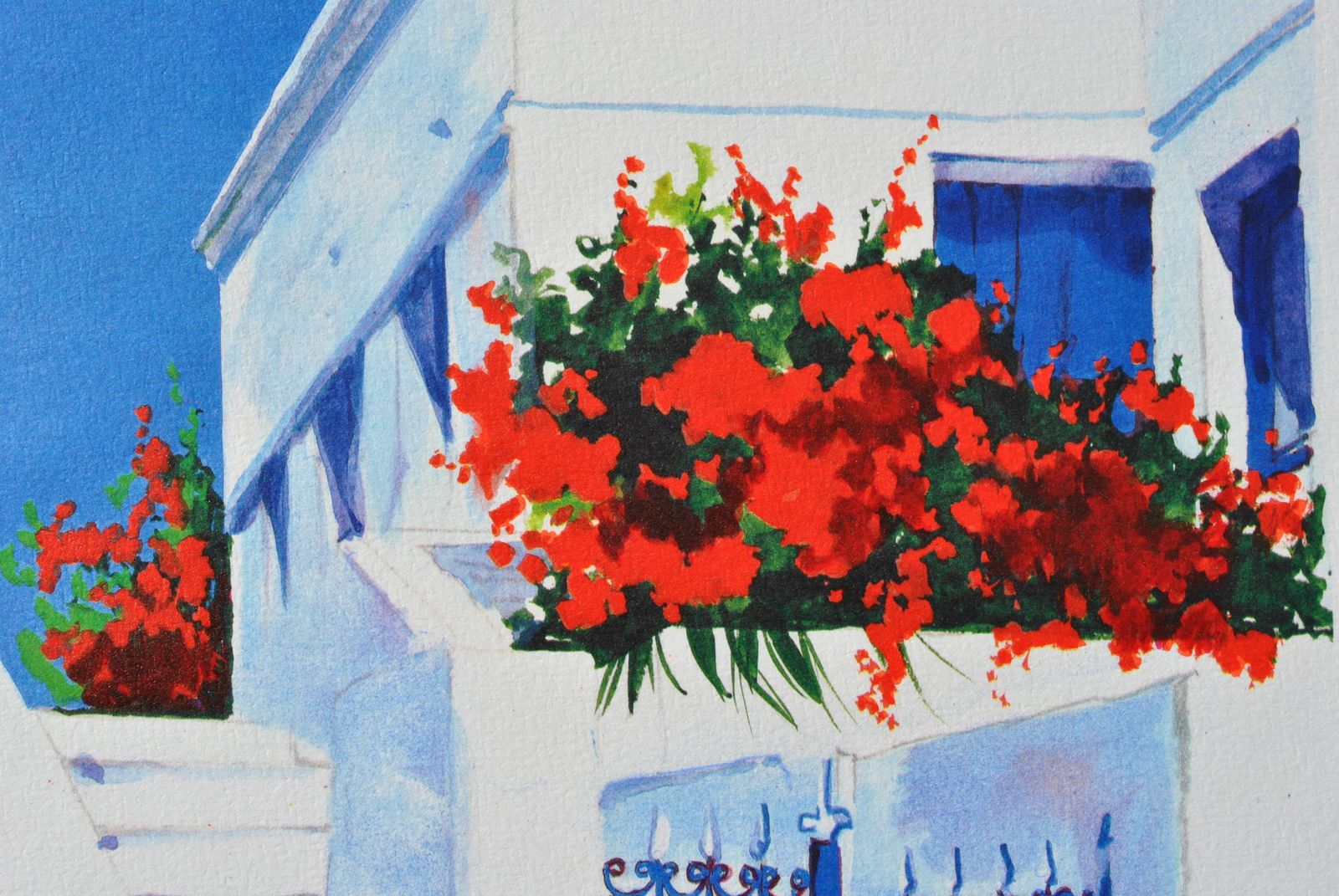 Art Andre Savy Riviera : Sailboat At Santorini   Original Lithograph, Handsigned & Ltd /390 1982 photo