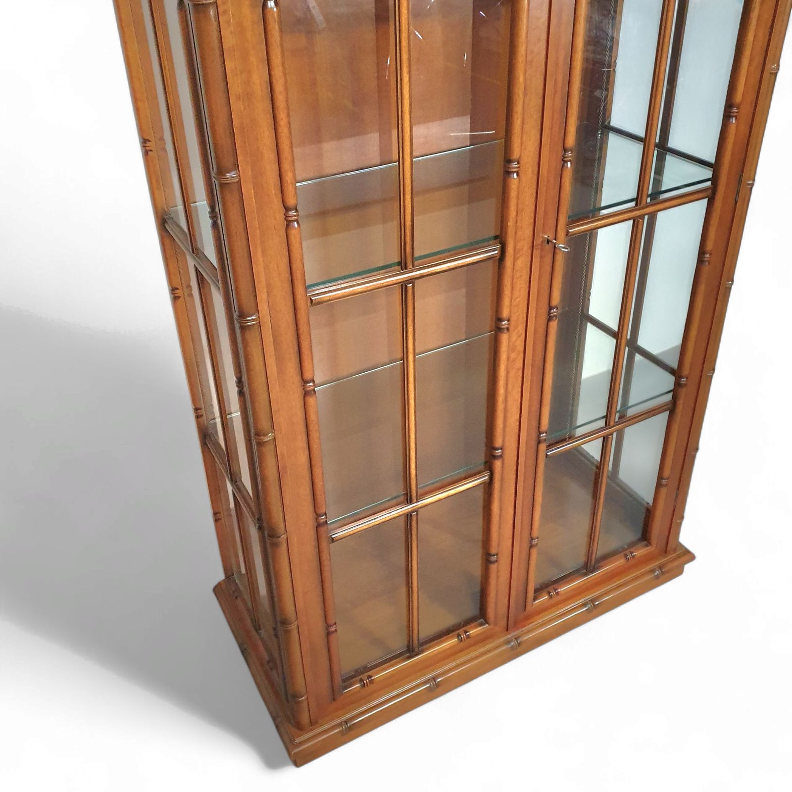 Faux Bamboo Cabinet By Jonathan Adler / Glass Layers / 1980s photo furniture