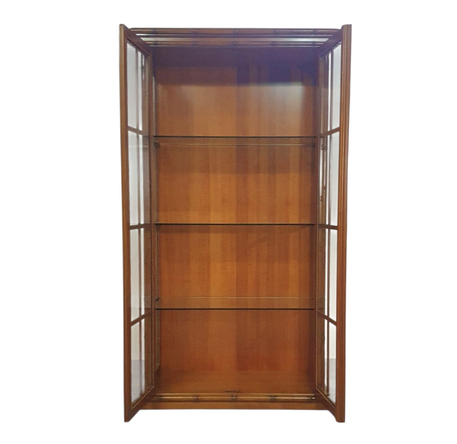 Faux Bamboo Cabinet By Jonathan Adler / Glass Layers / 1980s photo Furniture