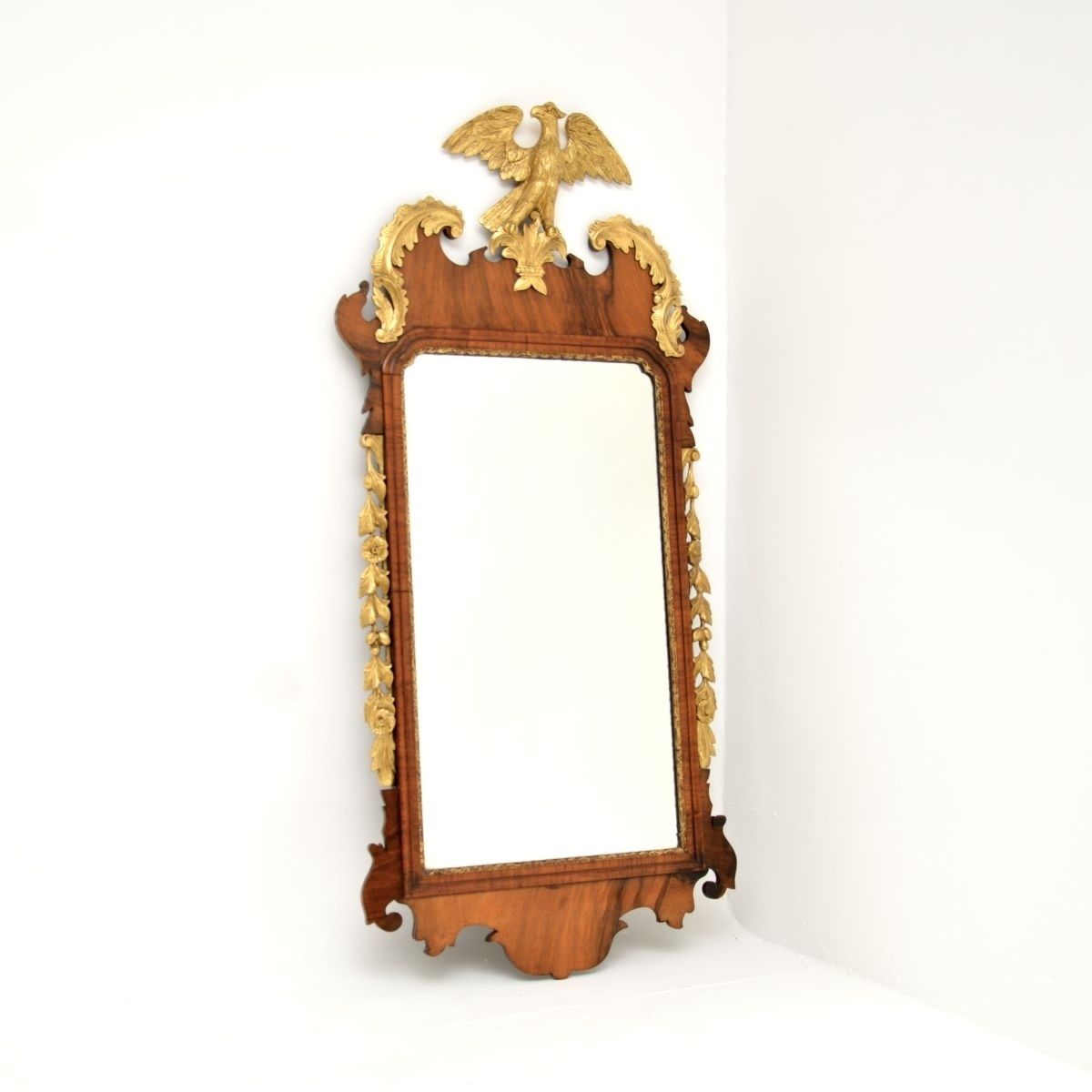 Large Antique Georgian Period Mahogany Parcel Gilt Mirror photo furniture