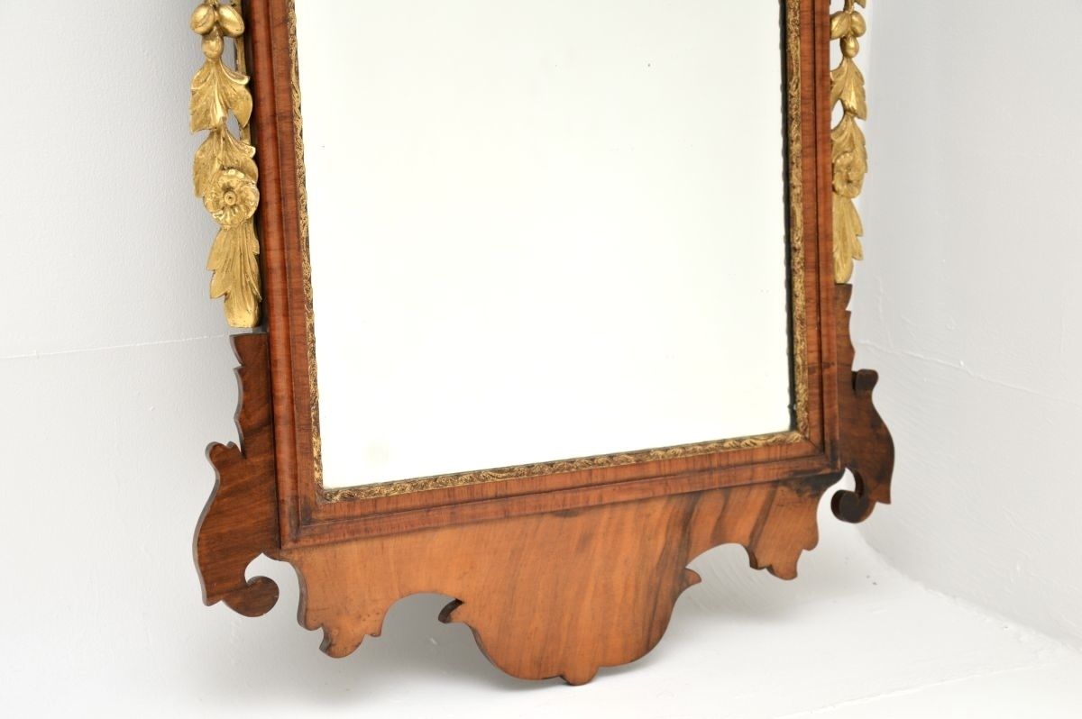 Large Antique Georgian Period Mahogany Parcel Gilt Mirror photo buy