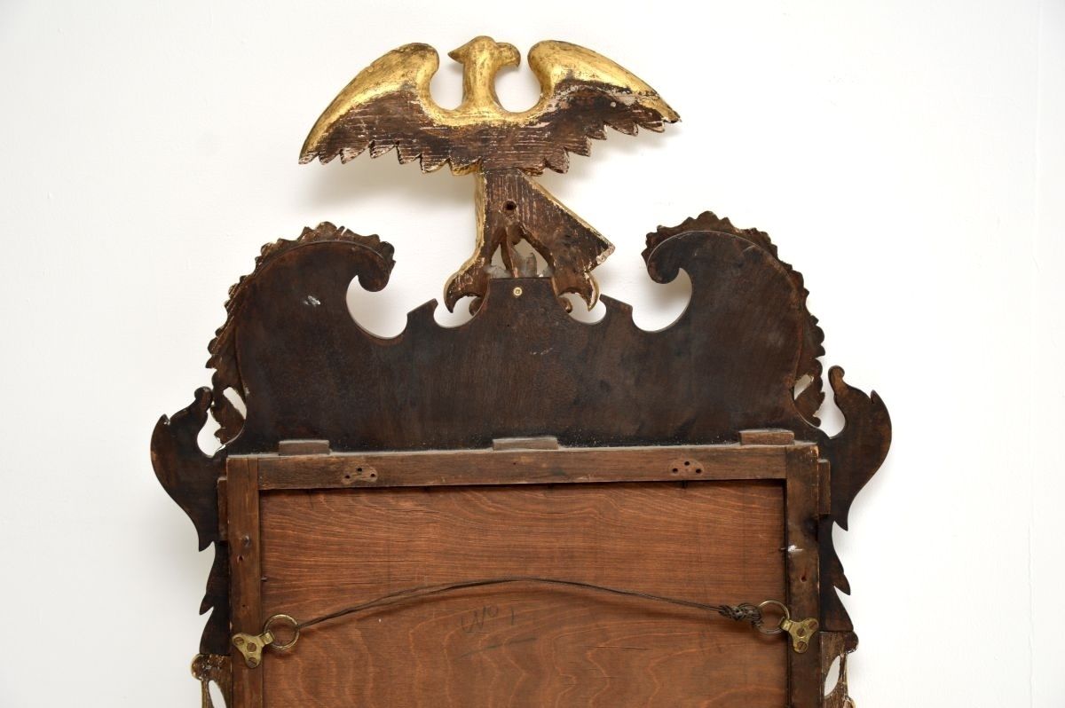 Home Decor Large Antique Georgian Period Mahogany Parcel Gilt Mirror photo