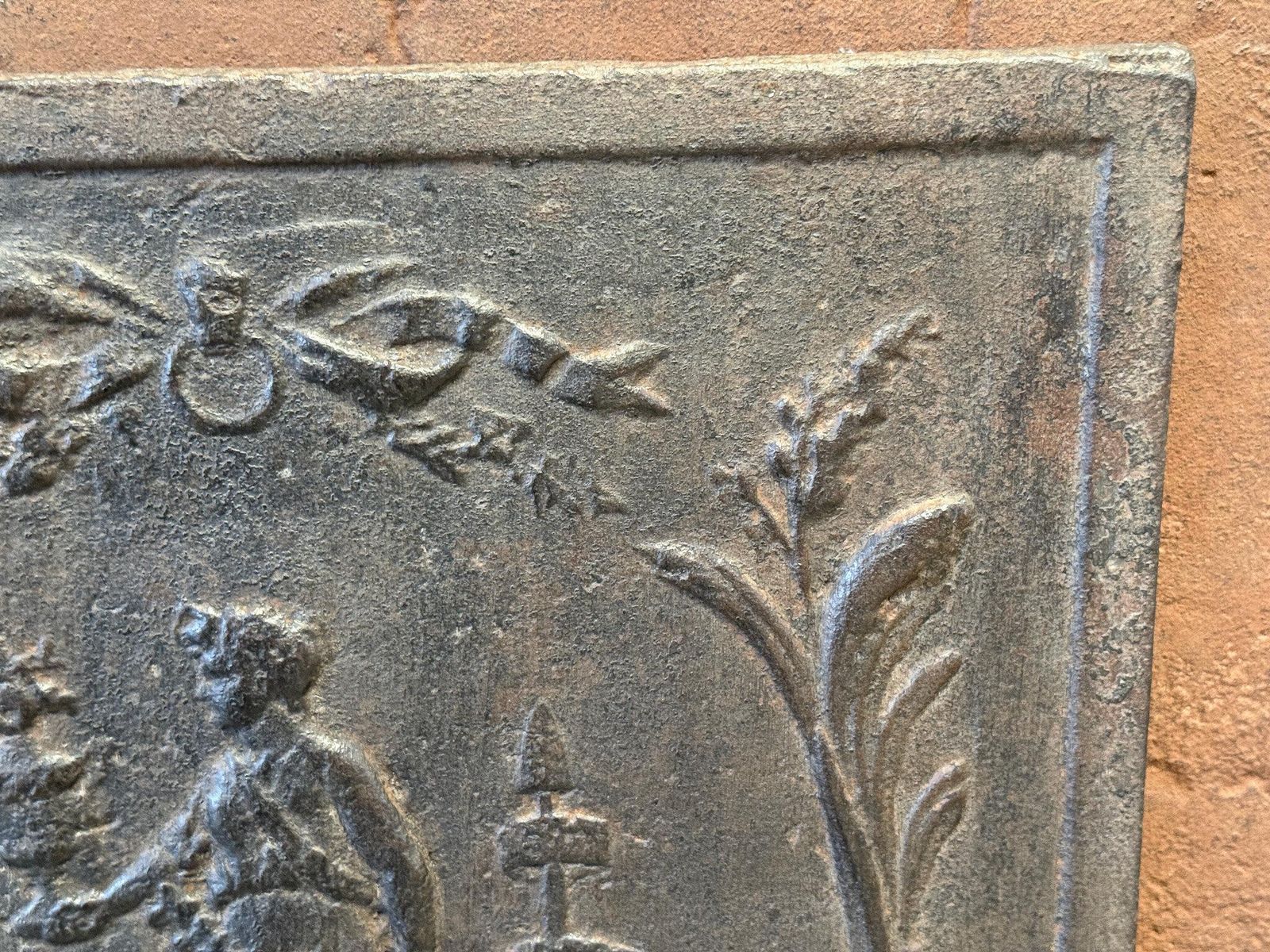 photo furniture Antique 'Gardening' Fireback' / Backsplash, Neoclassical Period