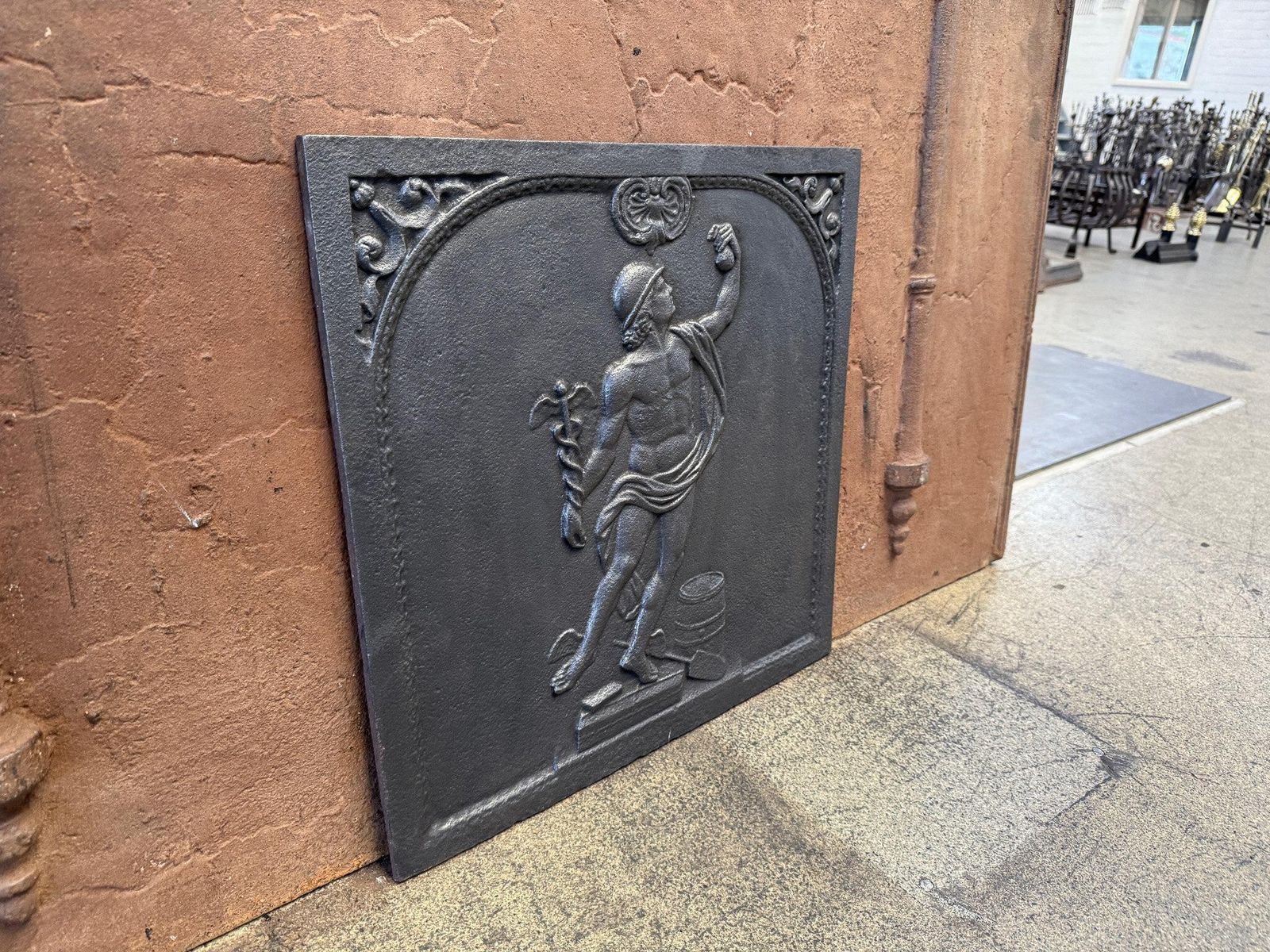 photo for sale 19th Century French Neoclassical Style 'Mercury' Fireback / Backsplash
