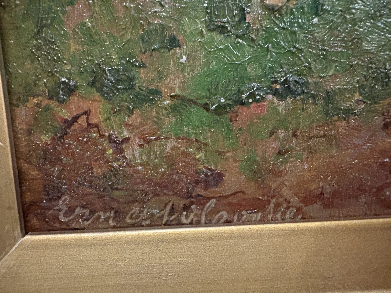Oil Painting Of A Wooded Landscape Early 20th Century photo 145.0