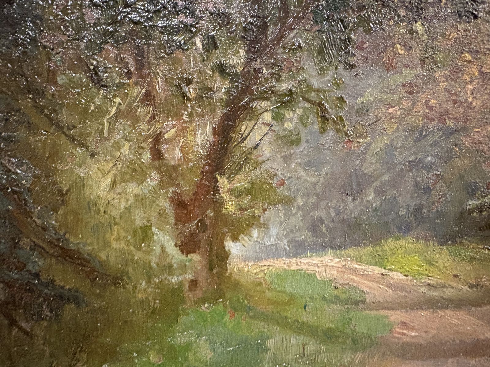 Oil Painting Of A Wooded Landscape Early 20th Century photo buy