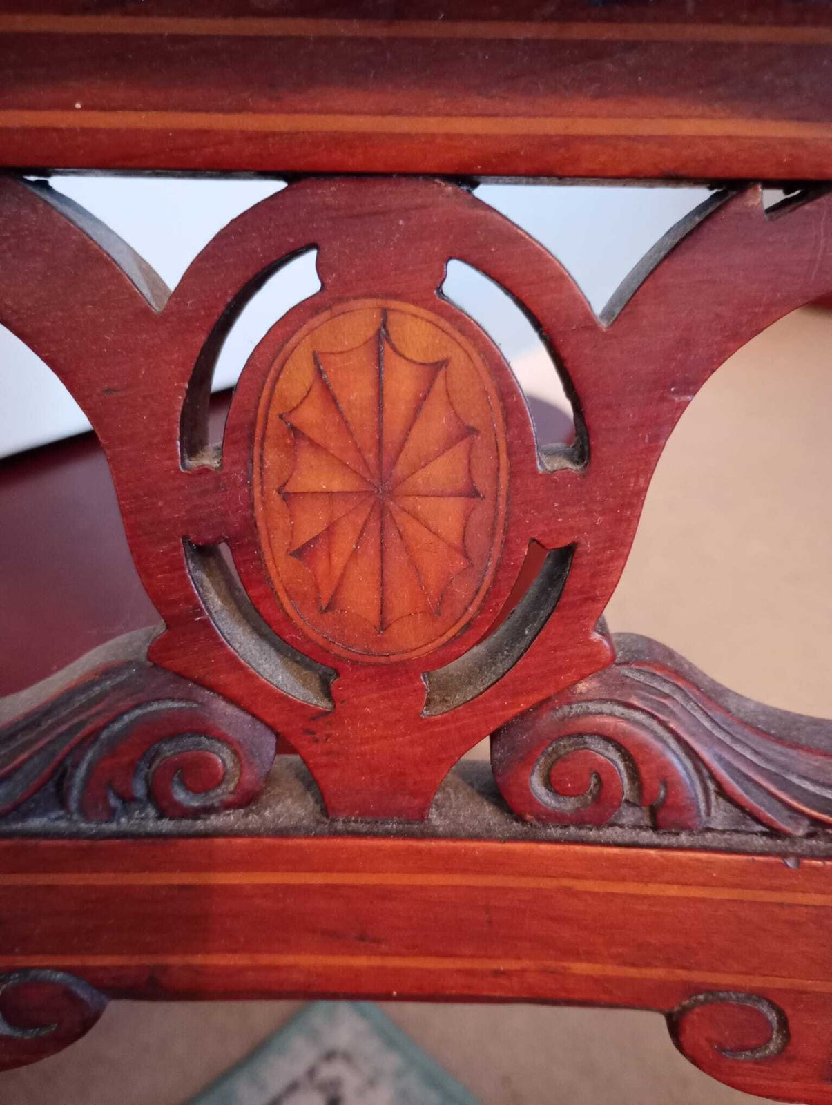 Victorian Arts And Crafts Upholstered Inlaid Parlour/Nursing Chair photo for sale