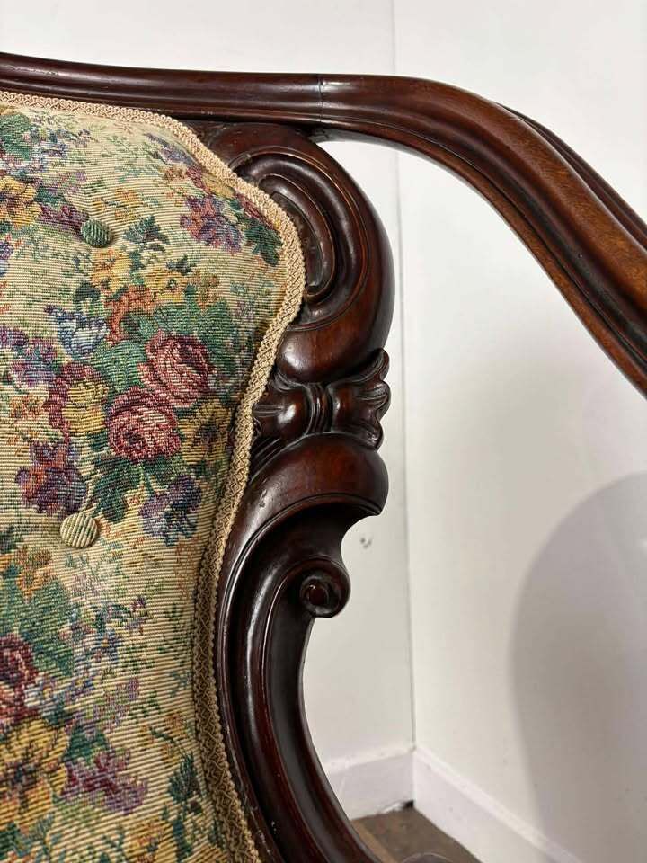 Victorian Mahogany Nursing Chair photo for sale