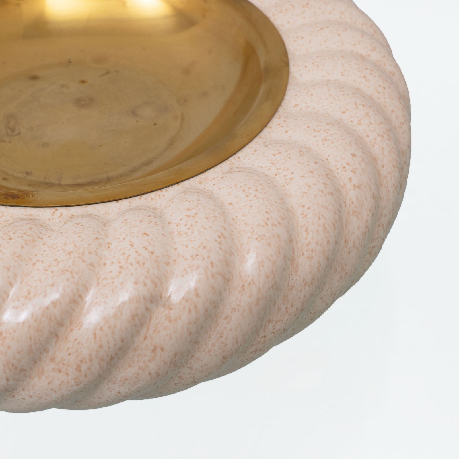 Set Of Lighter And Ashtray In Ceramic Brass By Tommaso Barbi, Italy, 1960s photo Home Decor