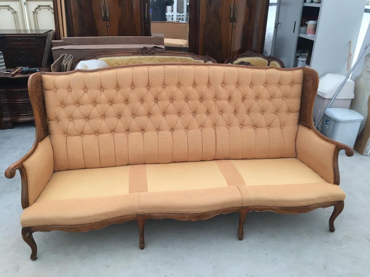 Mid Century Italian Velvet Sofa In The Style Of Paolo Buffa 1950s photo 3228.0