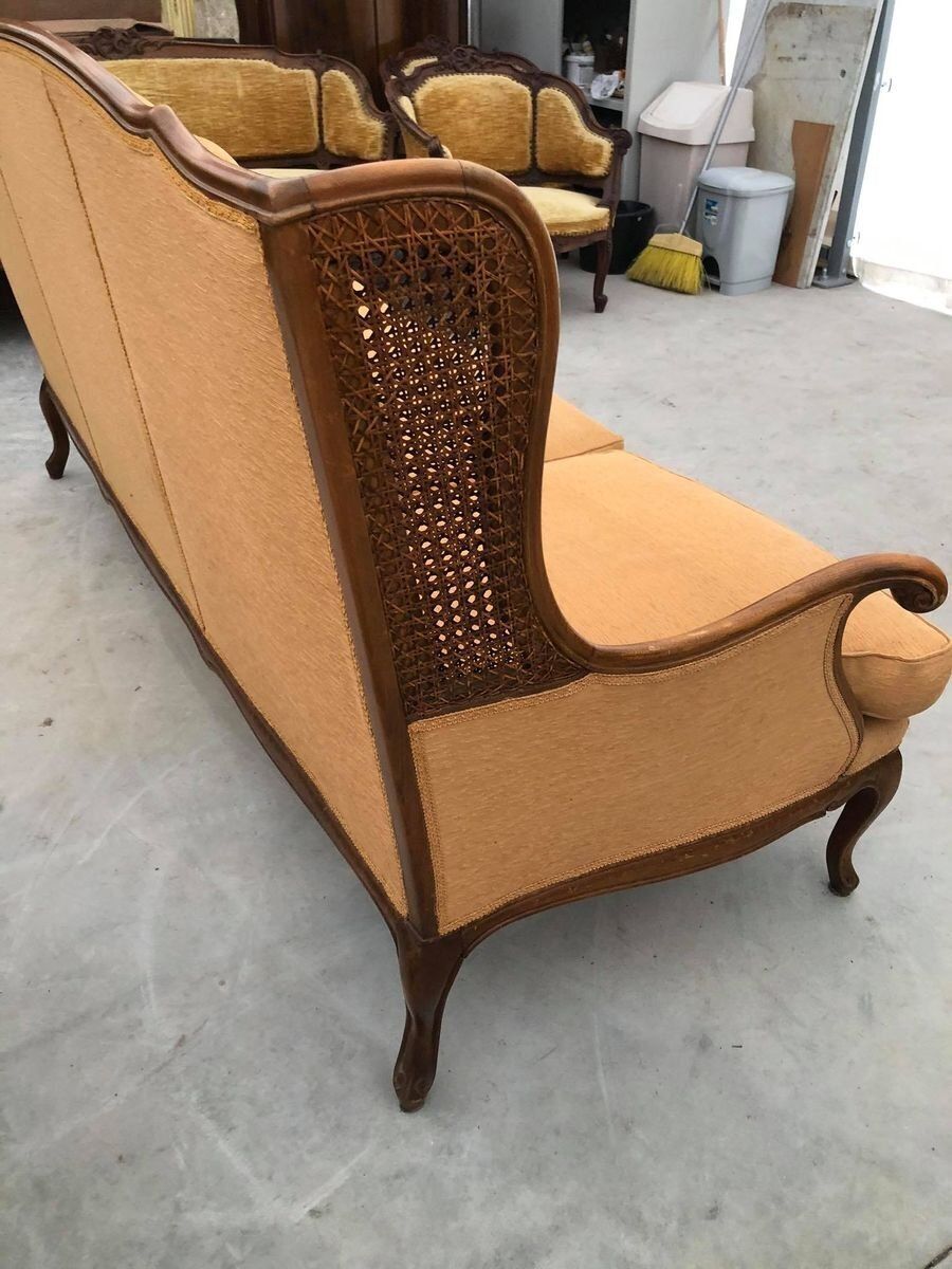 Furniture Mid Century Italian Velvet Sofa In The Style Of Paolo Buffa 1950s photo
