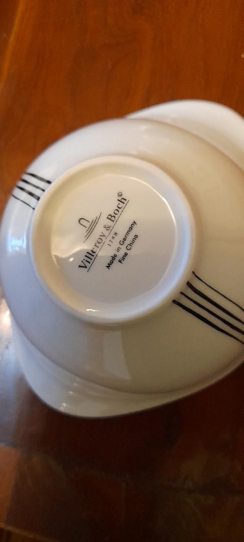 Villeroy & Boch Corpo Corpe Black White Lines Square Plates Bowls Dinner Service photo furniture