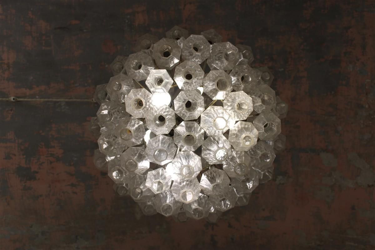 Venini Poliedro Chandelier Carlo Scarpa Round 1950s photo vinterior