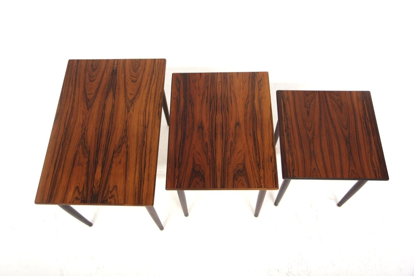 Vintage Scandinavian Rosewood Nesting Tables, 1960s, Set Of 3 photo for sale