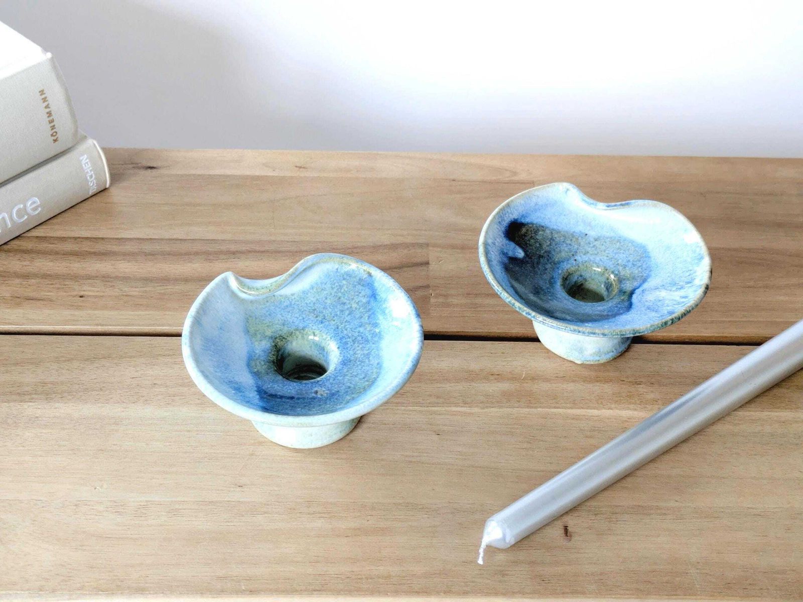 Pair Of Mid Century German Studio Pottery Candleholders, Handmade, Till Sudeck, 1960s photo furniture