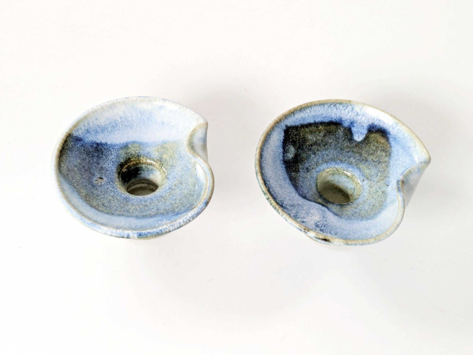 Pair Of Mid Century German Studio Pottery Candleholders, Handmade, Till Sudeck, 1960s photo vinterior
