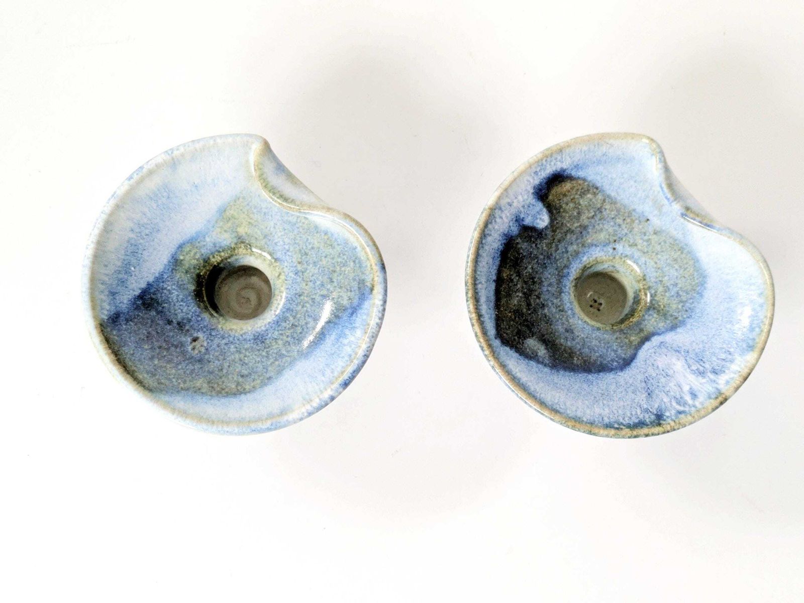 Pair Of Mid Century German Studio Pottery Candleholders, Handmade, Till Sudeck, 1960s photo vintage