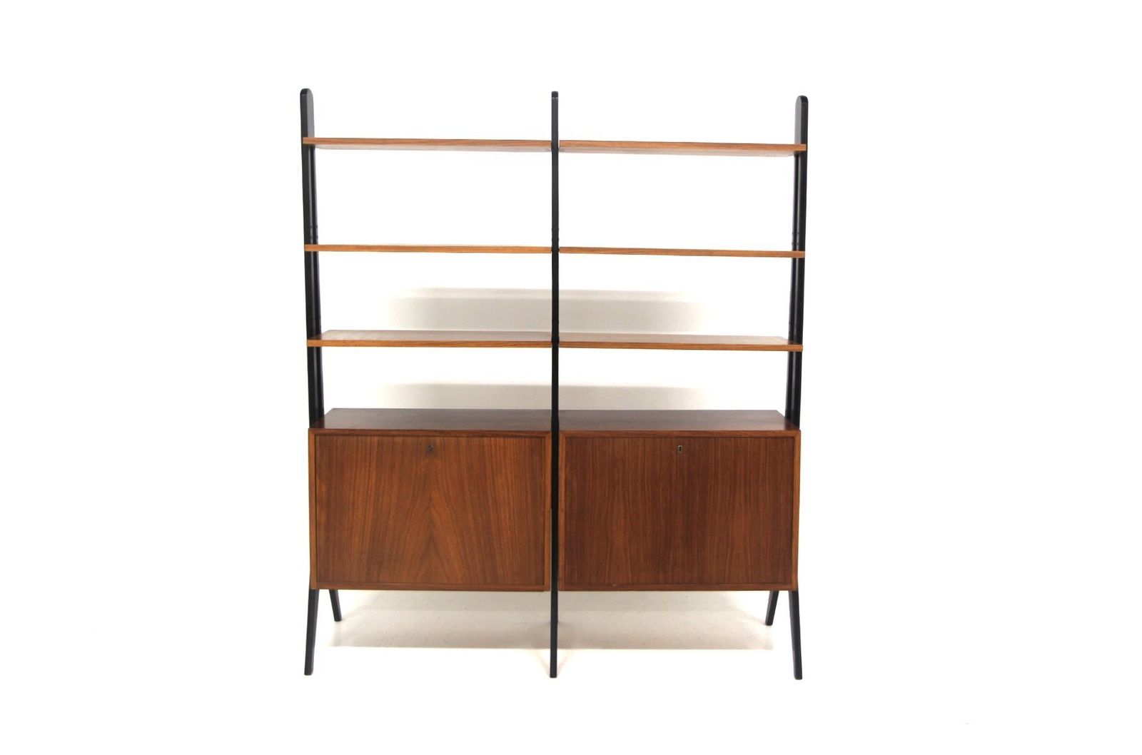 Double Scandinavian Rosewood Bookcase 1950 photo furniture