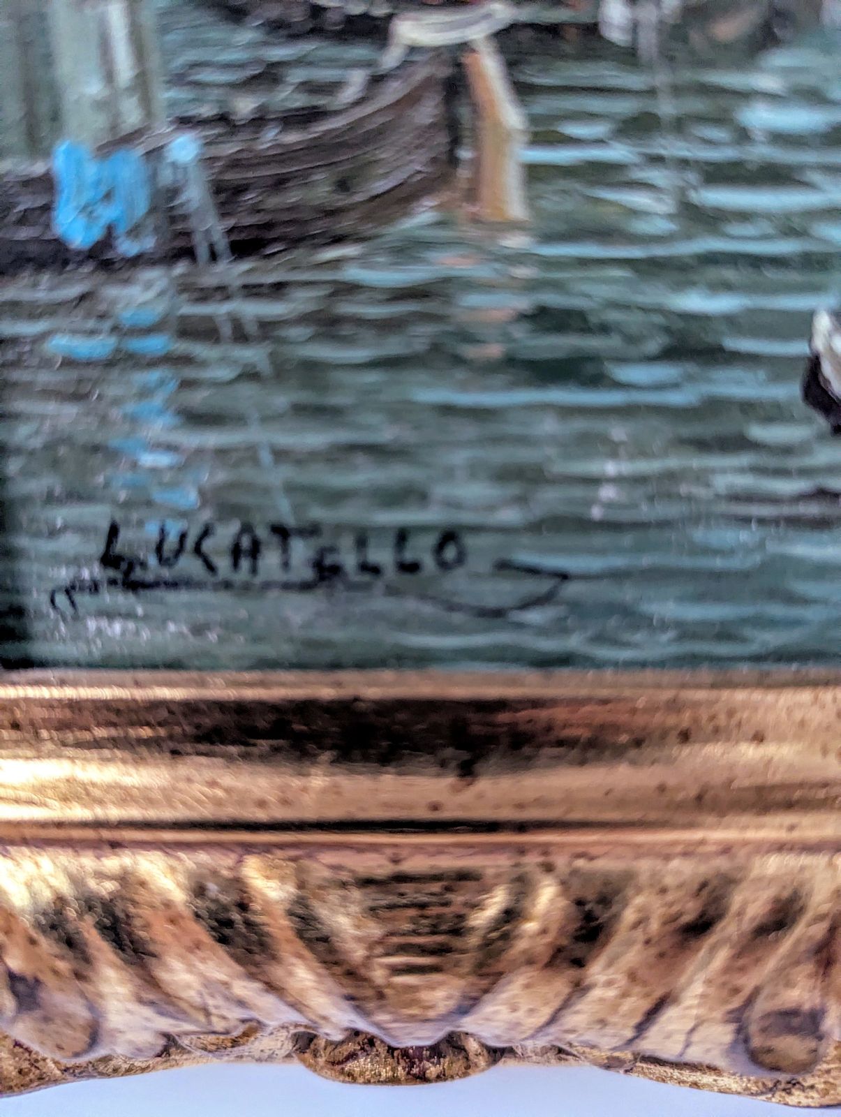 photo for sale Beautiful Opulent Paolo Lucatello Rare Venetian River Scene 0162.