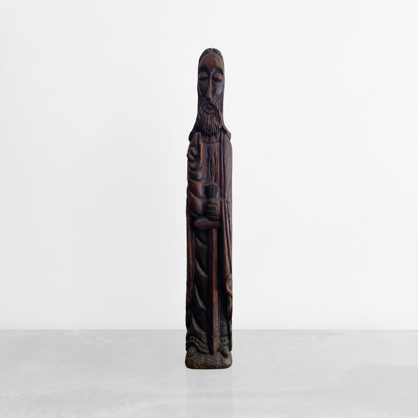 Saint Pauls Flanders Statue In Oak Wood Ecclesiastical Art Tall Big Sculpture, 1910s photo furniture