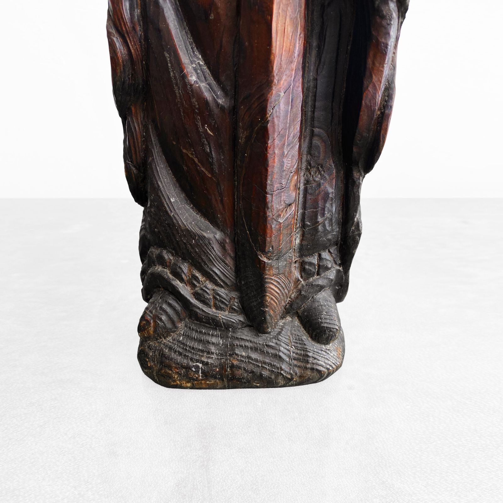 photo vinterior Saint Pauls Flanders Statue In Oak Wood Ecclesiastical Art Tall Big Sculpture, 1910s