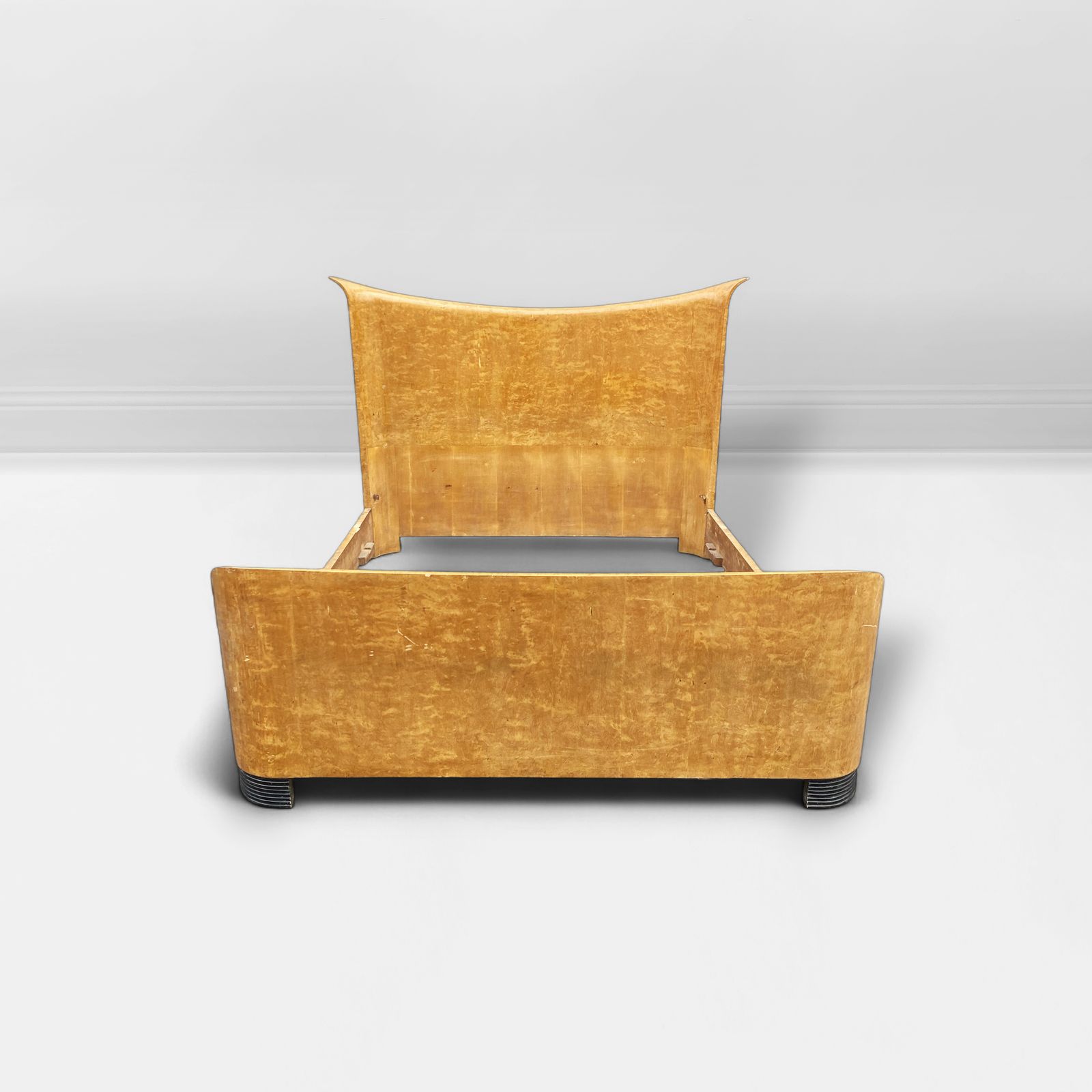 1940s Guglielmo Ulrich For Valzania Art Deco King Bed 160cm Mattress Burl Wood Bedroom photo Furniture
