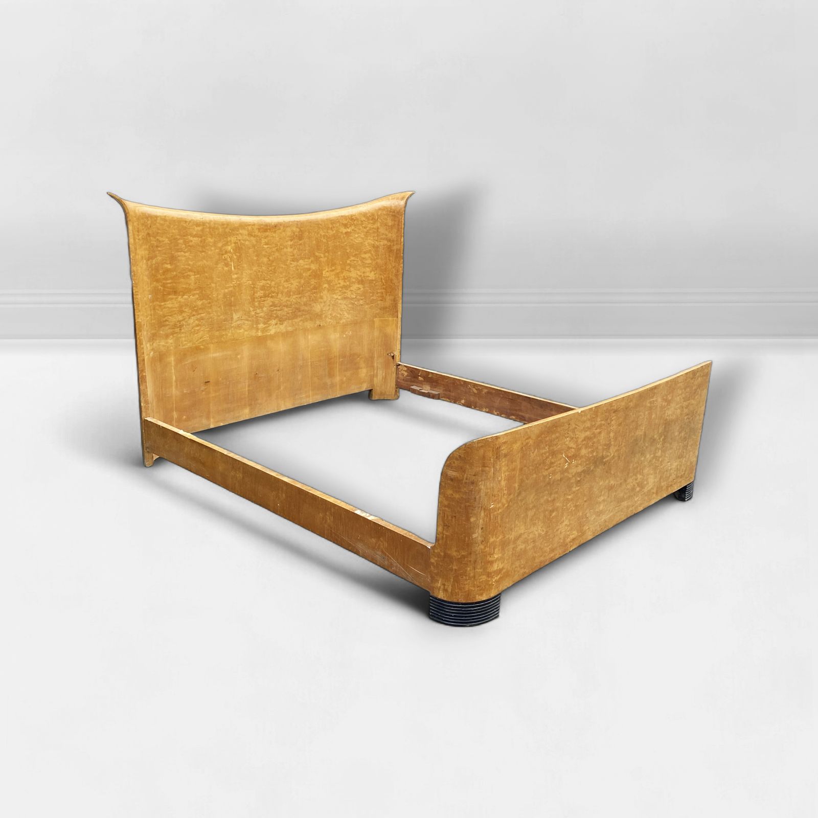1940s Guglielmo Ulrich For Valzania Art Deco King Bed 160cm Mattress Burl Wood Bedroom photo 13550.0