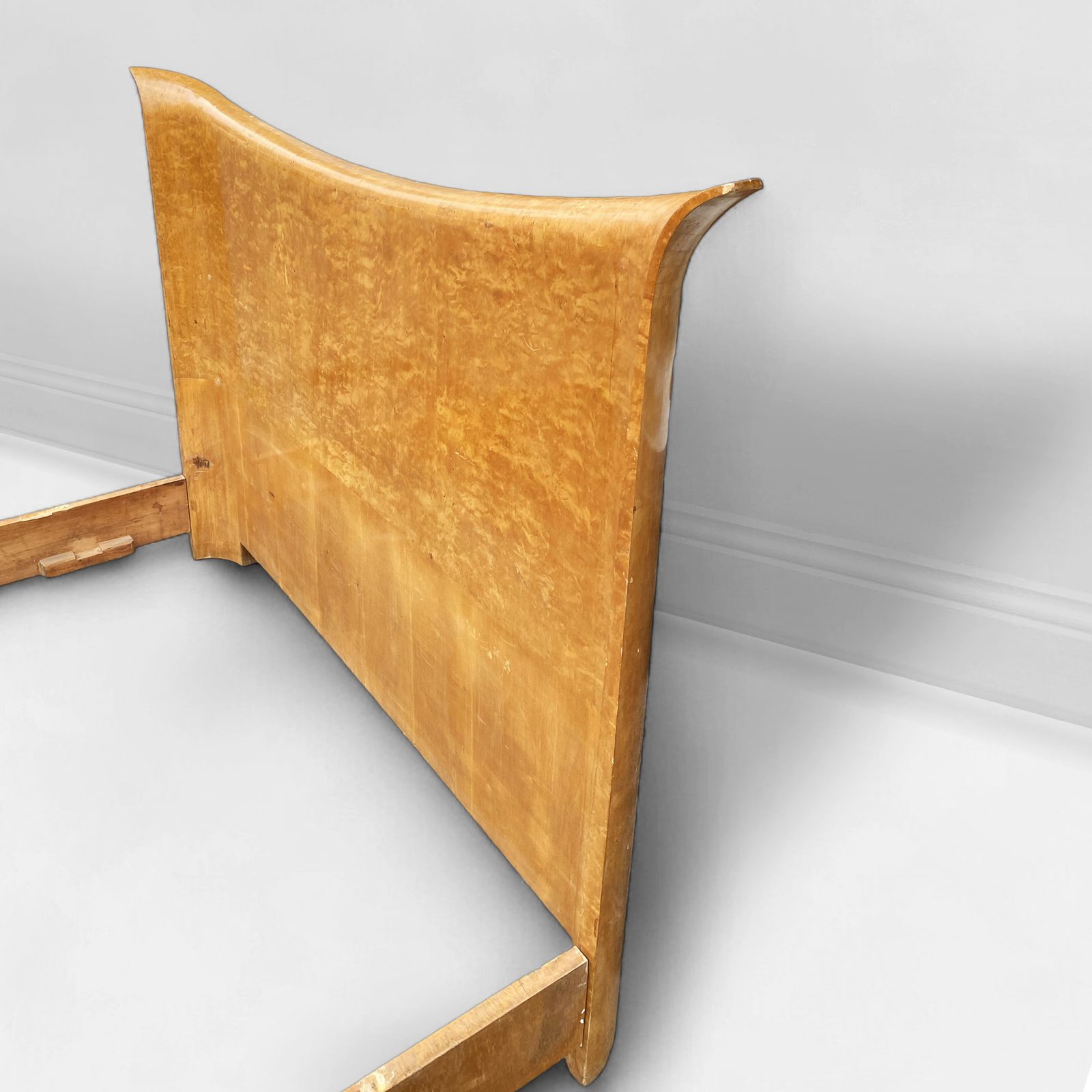 1940s Guglielmo Ulrich For Valzania Art Deco King Bed 160cm Mattress Burl Wood Bedroom photo vintage