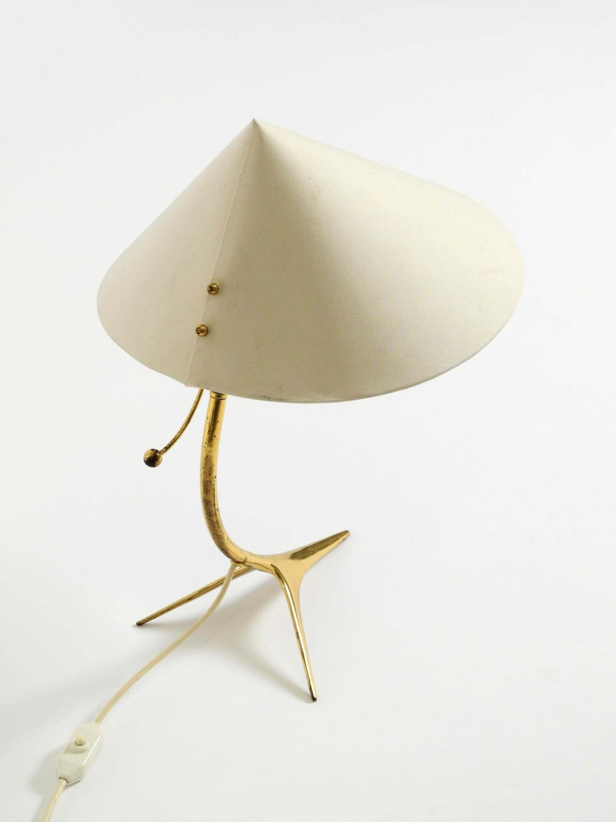 photo furniture Beautiful Large Mid Century Brass Crow's Foot Table Lamp By Kalmar Austria