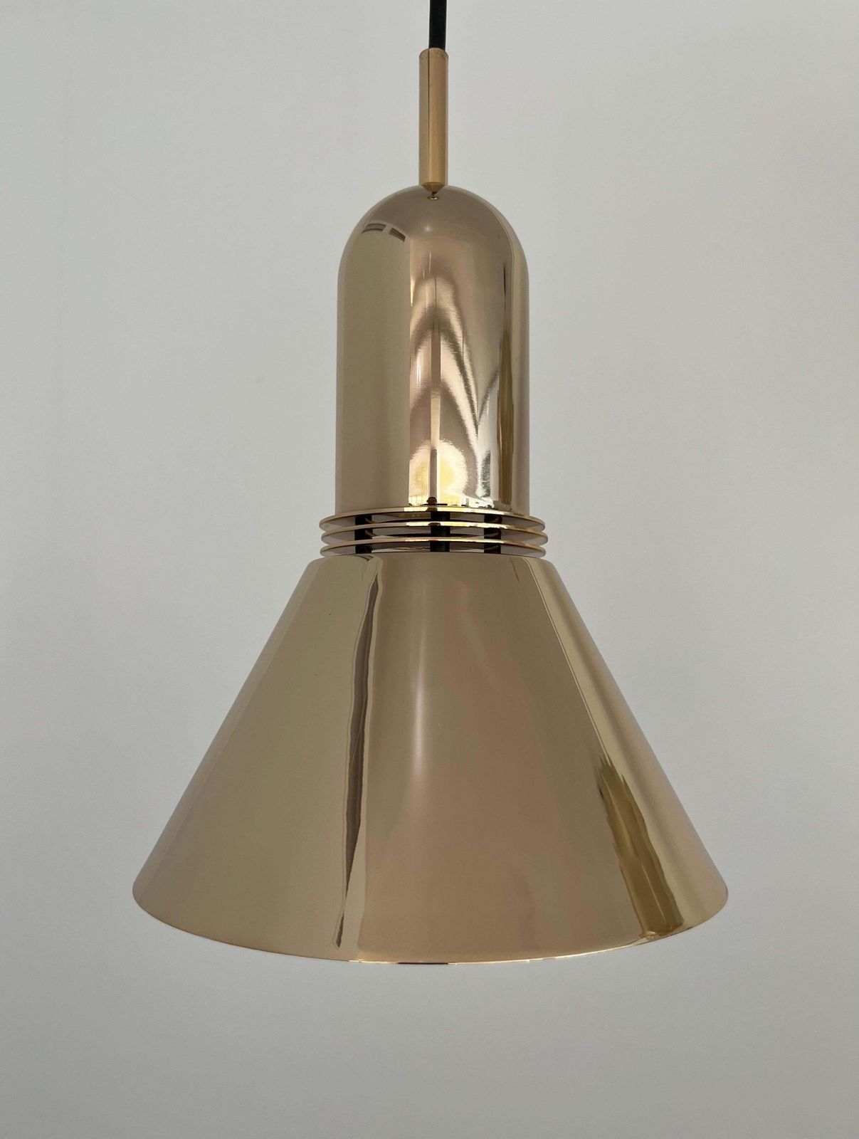 photo buy Midcentury Pair Of Gold Metal Chandeliers By Estiluz, Barcelona, 1970s