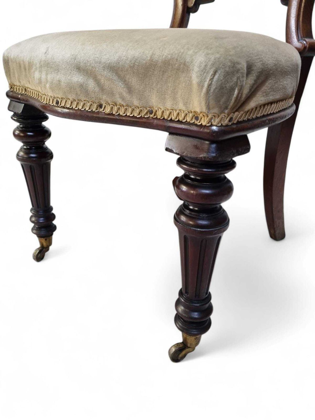 Victorian Upholstered Dining Chairs / C. 1880 / Set Of Two photo buy