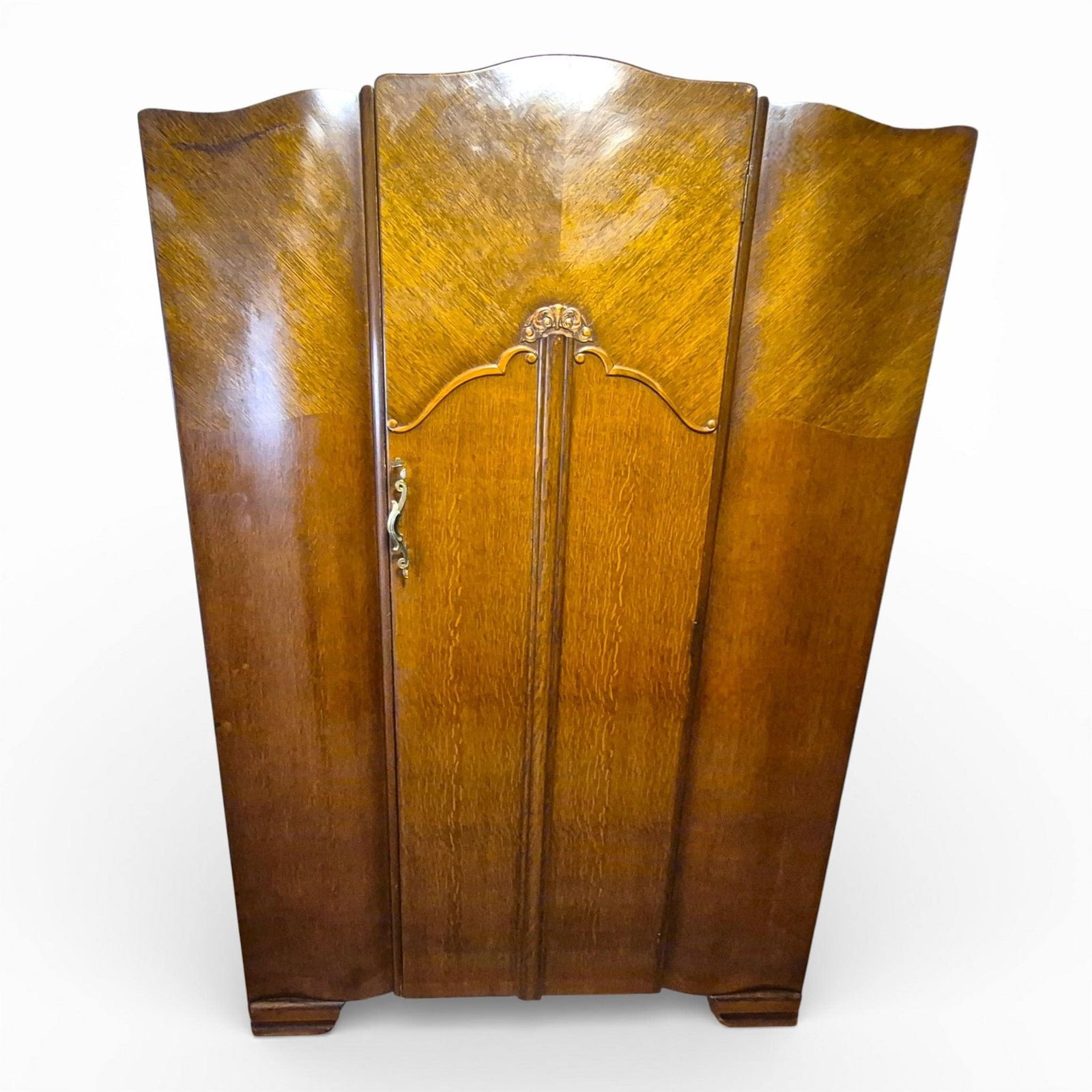 Art Deco Lebus Wardrobe 1930s | Oak Veneer Gentleman’s Wardrobe | Vintage Bedroom Storage photo furniture