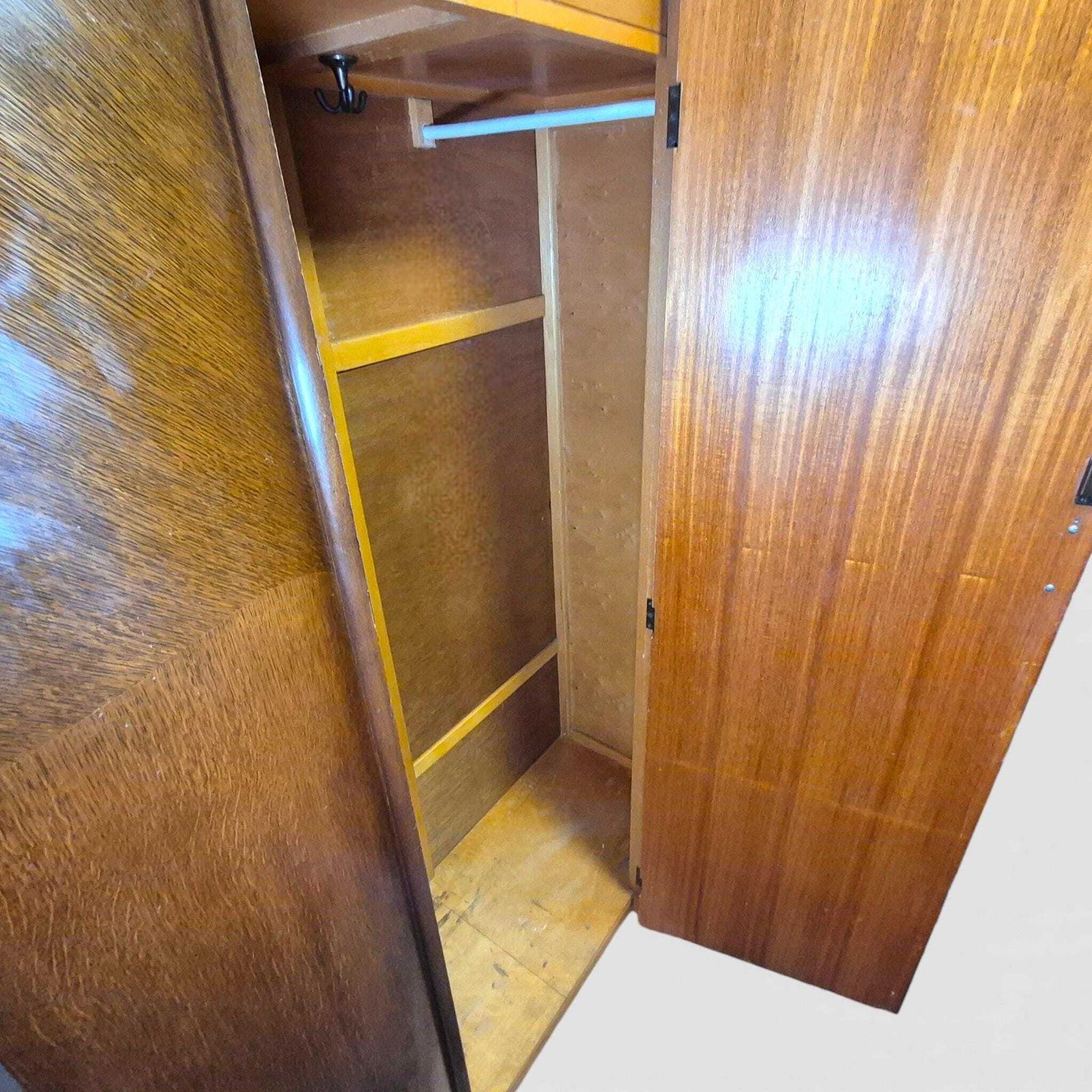 photo for sale Art Deco Lebus Wardrobe 1930s | Oak Veneer Gentleman’s Wardrobe | Vintage Bedroom Storage