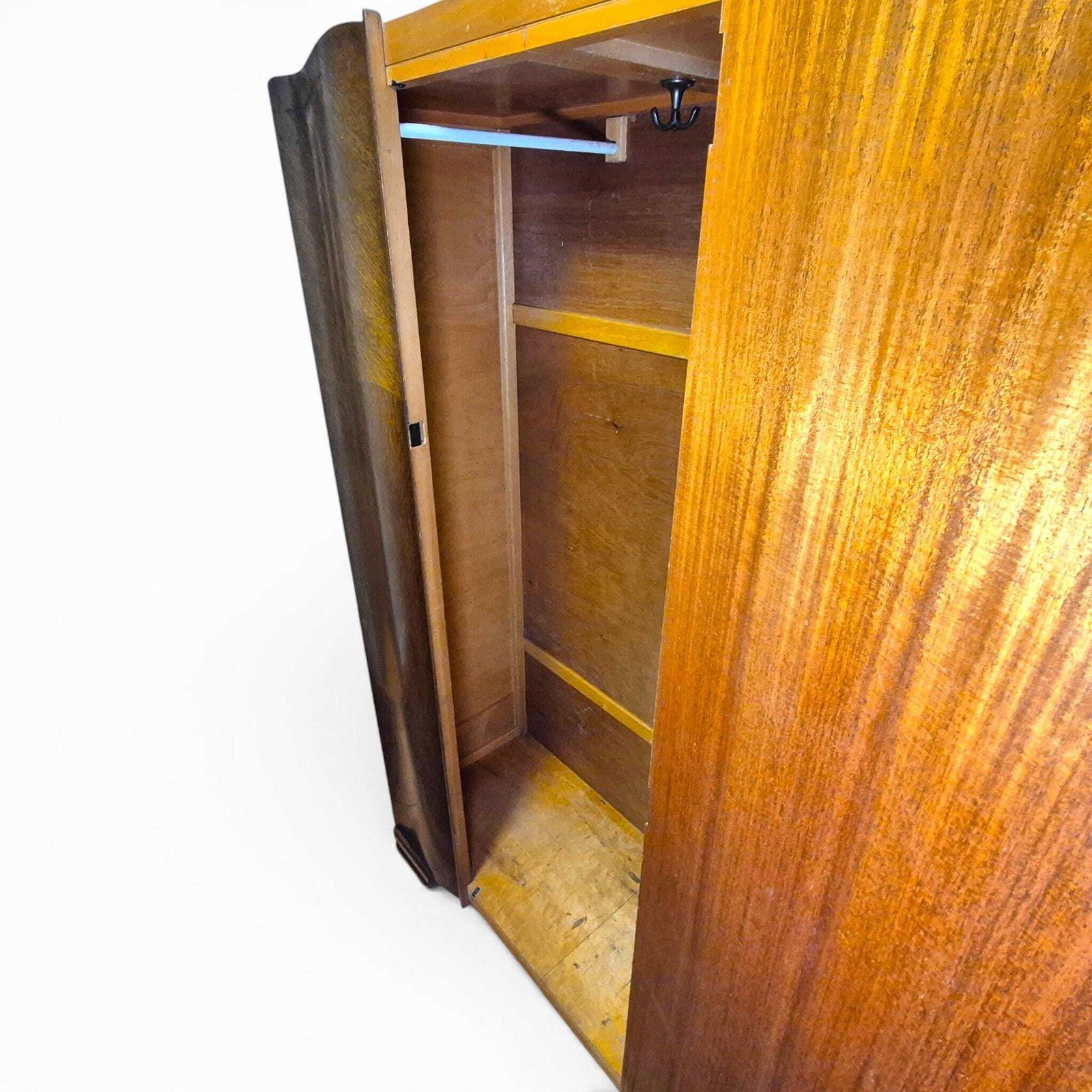 Furniture Art Deco Lebus Wardrobe 1930s | Oak Veneer Gentleman’s Wardrobe | Vintage Bedroom Storage photo