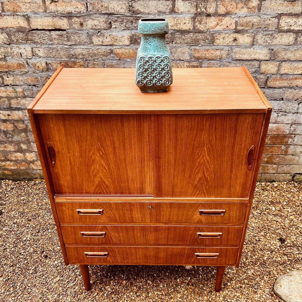 Danish Teak Tall Chest By Tibergaard, Designed By Gunnar Nielsen Tibergaard, 1960s photo for sale