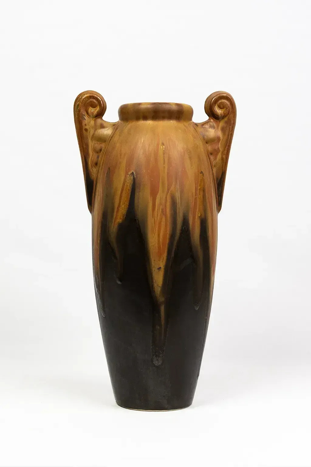 Large Stoneware Vase With A Flamed Glaze – Gilbert Méténier, Gannat, Late Art Nouveau Circa 1920 photo vintage