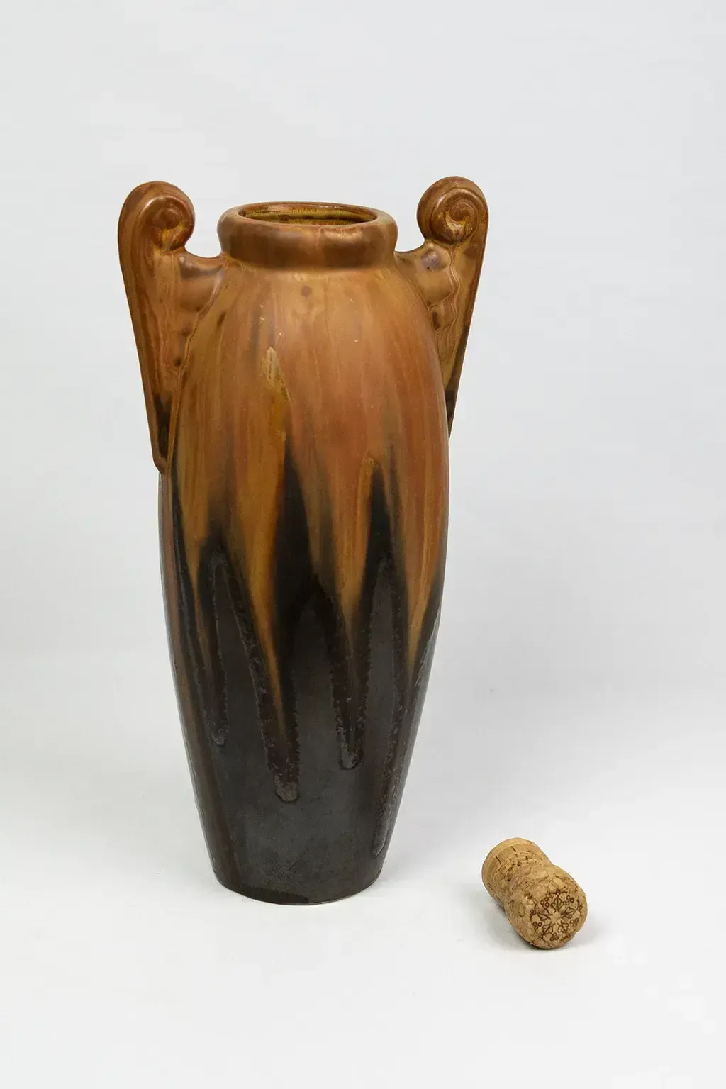 photo for sale Large Stoneware Vase With A Flamed Glaze – Gilbert Méténier, Gannat, Late Art Nouveau Circa 1920