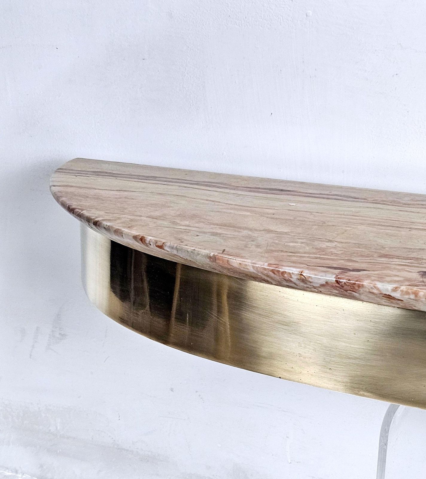 photo for sale Italian Onyx And Brass Console Table, Circa 1950