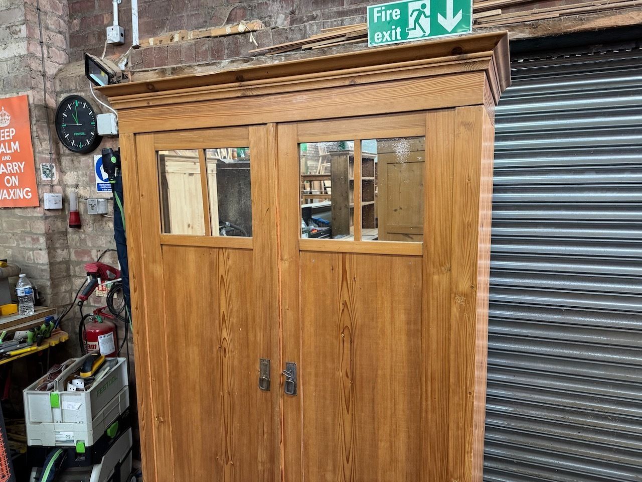 Nice Narrow Knockdown Antique Pine Wardrobe. photo for sale