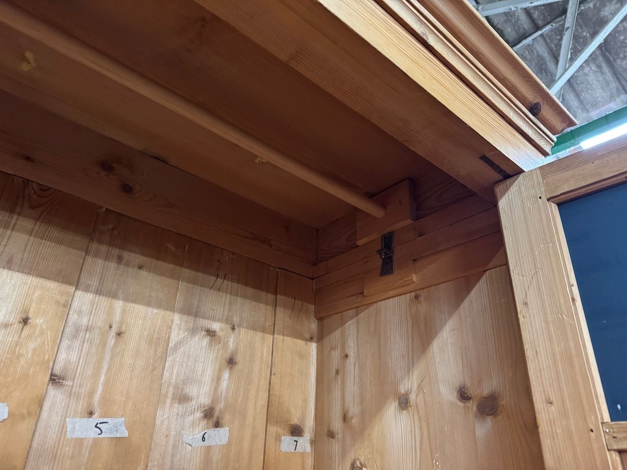 Nice Narrow Knockdown Antique Pine Wardrobe. photo 895.0