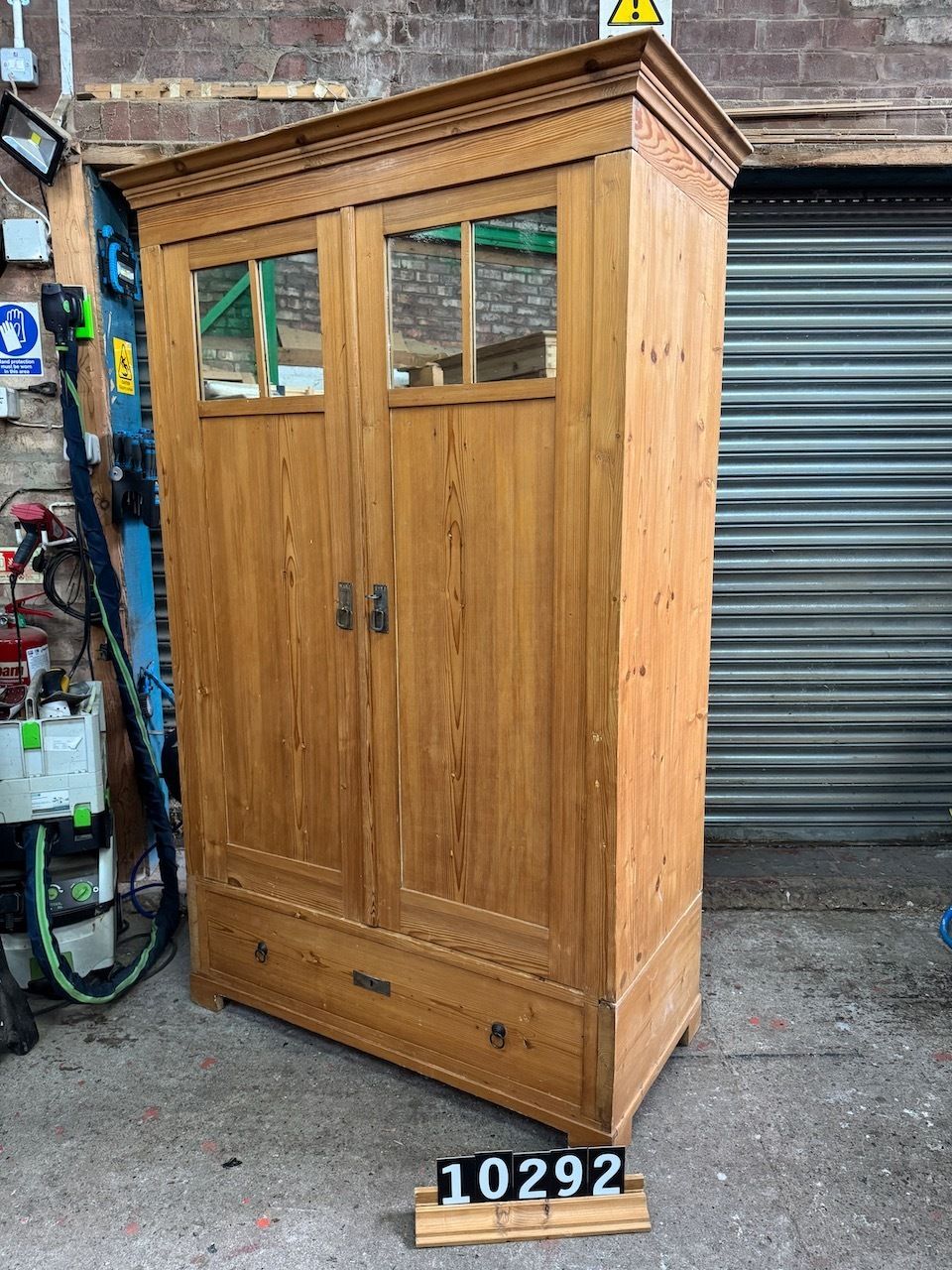 Nice Narrow Knockdown Antique Pine Wardrobe. photo vinterior