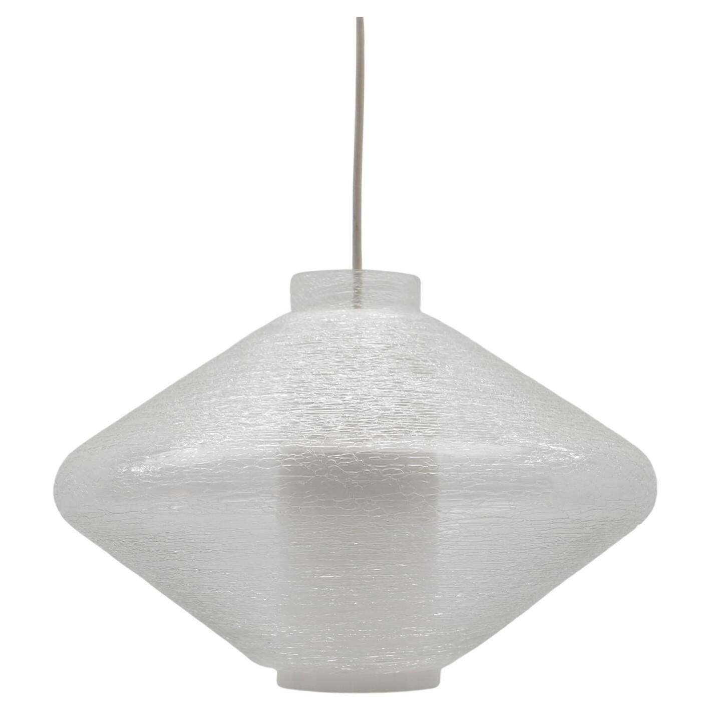 Double Glass Shade In Opal And Textured Glass In The Wagenfeld Style, 1960s